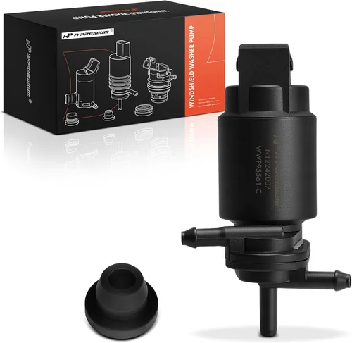 A-Premium Bomba de limpiaparabrisas delantera o trasera compatible con Chevy Equinox y Volkswagen Passat, Golf, Jeep Renegade y Fiat 500, Suzuki