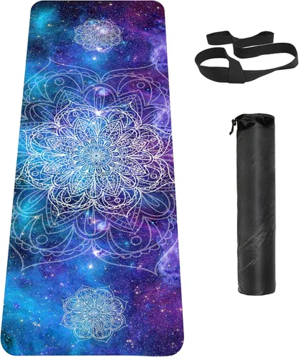 Miniatura 14 de Tapete de yoga antideslizante TPE, tapete de entrenamiento para hombres y mujeres, tapete de entrenamiento grueso con correa de transporte, tapetes