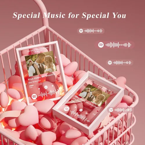 Miniatura 2 de Placa personalizada de Spotify con marco blanco gratis, marco de fotos de Spotify, placa de canción acrílica personalizada, marco de fotos musical