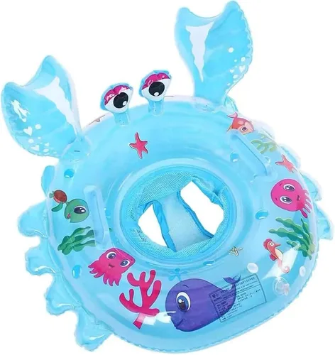 AIYUENCICI Flotador de natación para bebé, balsa flotante inflable con asa de asiento de seguridad, anillo flotante de cintura para niños, bañera de