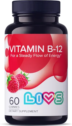 LIVS Gomitas de vitamina B12 para adultos y niños | Suplemento vegano de metilcobalamina B12 | Energía, metabolismo y apoyo nervioso | Sabor a