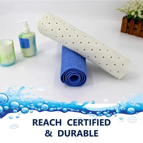 Miniatura 8 de SafeLand - Tapete antideslizante para baño, ducha, bañera de longitud XL, material TPR, ecológico, sin PVC, lavable a máquina, sin olor, con Azul