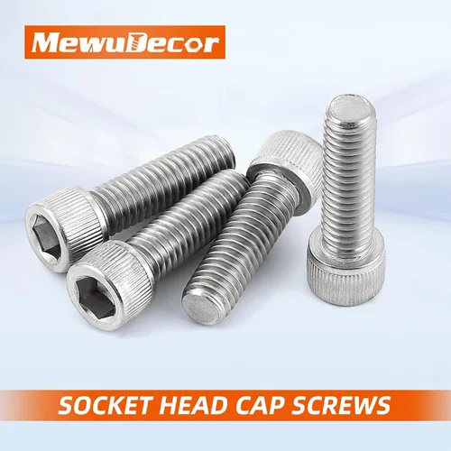 Miniatura 3 de Tornillos métricos de cabeza hueca M6-0.039 x 2.756 in, unidad de enchufe Allen, acero inoxidable 18-8, totalmente roscados, acabado brillante