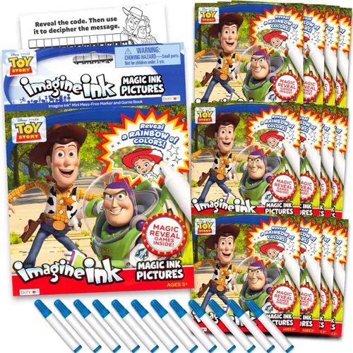 Conjunto de libros para colorear Toy Story Imagine Ink para niños - 12 paquetes de libros de colorear Disney Pixar con tinta mágica sin desorden