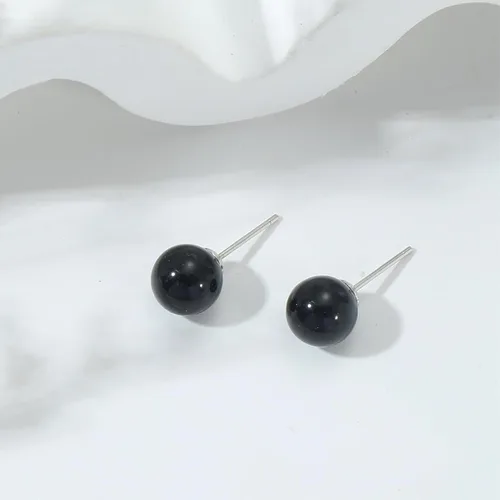 Miniatura 112 de Natural Stone Stud Earrings for Women 8mm Sterling Silver Genuine Gemstone Earrings Handmade Sterling Silver Crystal Stud Earrings for Women