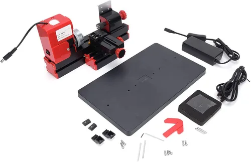Miniatura 8 de ViaGasaFamido Kit de torno de metal 24W Mini máquina de torno motorizado 20000RPM DIY modelado herramienta de carpintería enchufe de EE. UU. Control