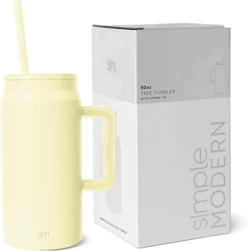 Miniatura 18 de Simple Modern - Vaso de 1,5 l con asa y tapa con pajita, botella de agua grande de acero inoxidable reutilizable con aislamiento, regalos para Rocío