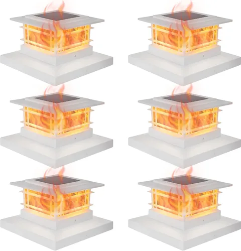 Miniatura 14 de Dynaming Luces solares de 4 x 4 para exteriores con 2 modos de color, luces solares para poste de valla, carcasa negra para postes de vinilo/madera