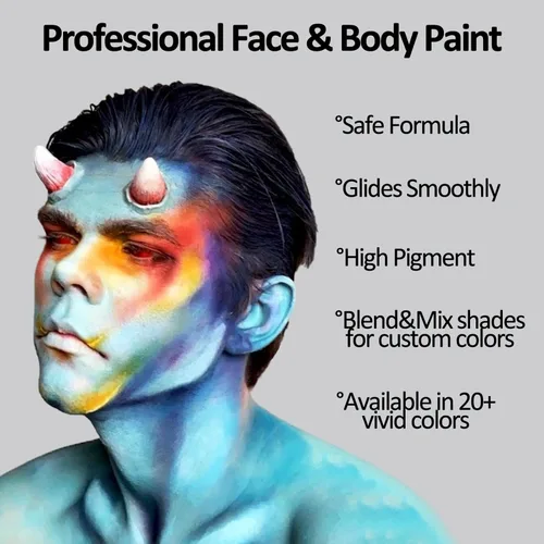 Miniatura 3 de Mysense Pintura facial corporal púrpura pastel, pintura facial lavable a base de agua, pintura corporal crema no tóxica para adultos y niños