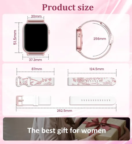 Miniatura 8 de Reloj inteligente de 1.83 pulgadas para mujer con llamada Bluetooth (respuesta/marcación), rastreador de actividad física con más de 100 modos