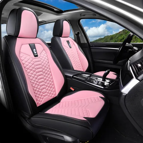 Miniatura 30 de Coverado Juego Completo de Fundas de Asiento de Automóvil, Fundas de Asiento de Cuero de Lujo para Delantero y Trasero, Fundas de Asiento En
