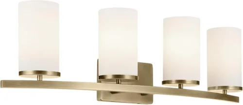 Miniatura 36 de Kichler Crosby 45495NI - Aplique de pared de 9.25 pulgadas en níquel cepillado, 1 luz contemporánea para pasillo o baño con cristal de ópalo