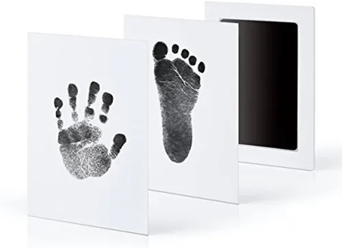 Miniatura 6 de JIAN YA NA Babyprints - Kit de marco de fotos de huellas y huellas de recuerdo para bebé recién nacido, álbum de fotos para registro de ducha Blanco