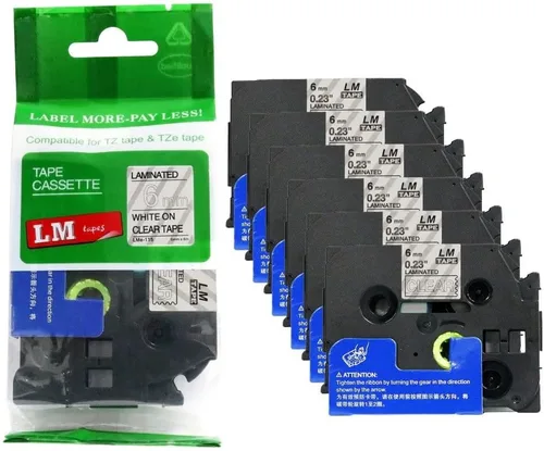 Miniatura 53 de Paquete de 1 unidad LM Tapes LMe511 Premium de 1/4 de pulgada con impresión negra en etiqueta azul compatible con Brother TZe-511 P-Touch, incluye