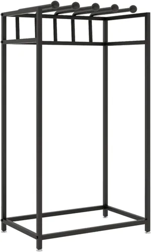 Toalleros de lujo para baño/piscina/ducha/hotel, soporte de exhibición de metal comercial para manta/colcha/bufanda, barra colgante giratoria Negro