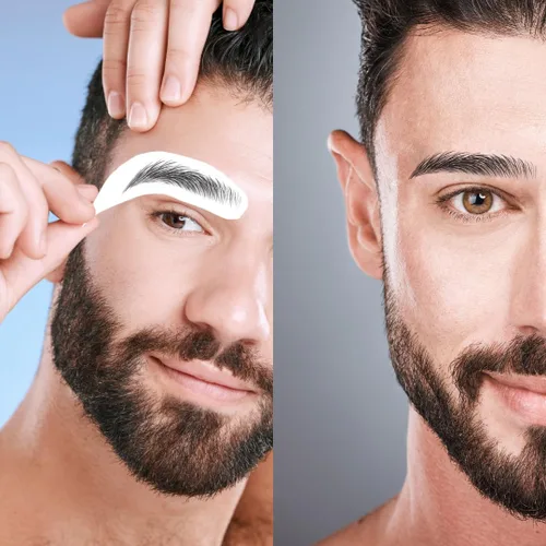 Miniatura 4 de Bliss and Beyond USA Pegatinas de tatuaje de cejas impermeables para hombres. Un aspecto real de trazo de cabello. Reemplazo de cabello sin
