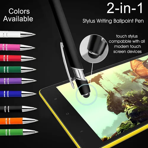 Miniatura 4 de 12 bolígrafos personalizados a granel con grabado sin nombre, bolígrafos personalizados con lápiz capacitivo, logotipo de mensaje de texto grabado