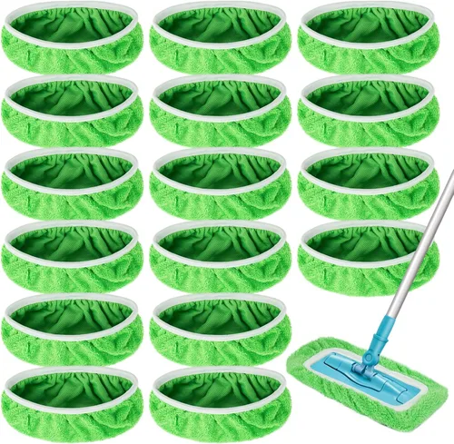 Miniatura 9 de Unoutur Paños de barrido en seco reutilizables de microfibra Compatibles con Swiffer Sweeper Mopa de limpieza con repuestos de almohadillas