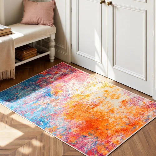 Miniatura 66 de Rugflix Alfombras de área de 8 x 10 pies para sala de estar, alfombra grande lavable, resistente a las manchas, pelo bajo, alfombra oscura moderna