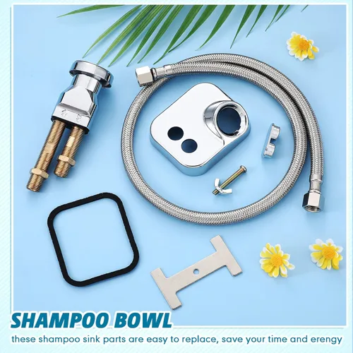 Miniatura 7 de Hortsun Kit de interruptor de vacío para tazón, 14 piezas de acero inoxidable para fregadero de champú para reemplazo