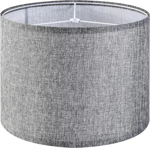 Miniatura 30 de GO&SO Pantallas de Lámpara de Tambor Medianas de Lino Natural de 13" Superior x 13" Inferior x 10" de Alto (Spider) Pantalla Moderna Beige Gris