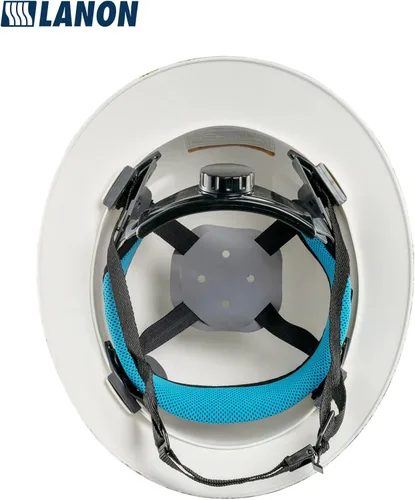 Miniatura 6 de LANON Casco duro de ala completa, aprobado por OSHA para trabajos de construcción, diseño de patrón azul premium, casco de seguridad FRP