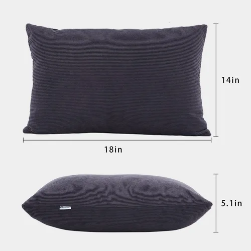 Miniatura 2 de MOON LENCE Paquete de 2 almohadas de campamento comprimibles con funda lavable y bolsa de transporte, almohada rellena de felpa para senderismo