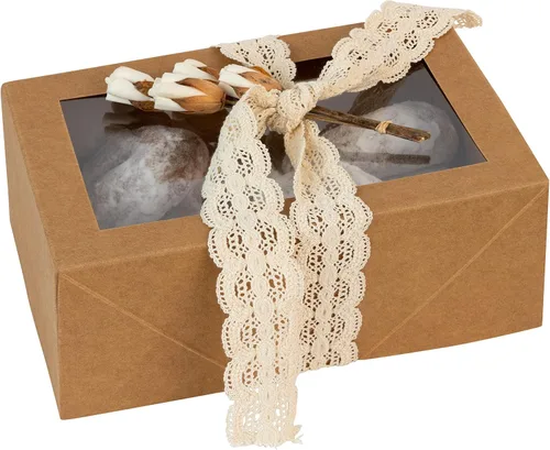 Miniatura 2 de Hammont Cajas de regalo – Paquete de 8 – Cajas de panadería rectangulares con ventana transparente (negro, 7.5 x 5 x 3)