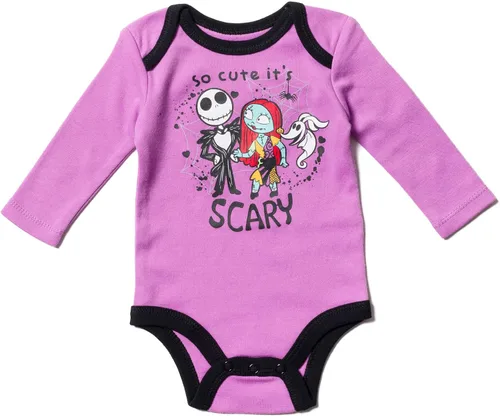 Miniatura 2 de Disney Nightmare Before Christmas Zero Sally Jack Skellington - Paquete de 3 mamelucos de peluche recién nacidos a bebés