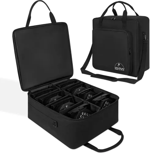 IBVIVIC Bolsa para 8 Luces Par Spotlight, Bolsa de Almacenamiento de Iluminación de Escenario Acolchada de 5/16'', Bolsa para 8 Luces Par con