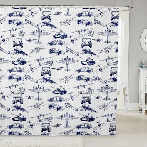 Miniatura 10 de Manfei Cortinas de ducha para niños con lazo de dibujos animados, diseño de mariquita, escarabajo, insecto, niñas, niños, cortinas impermeables