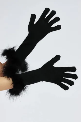 Miniatura 28 de Sahabowi Guantes de cuero para clima frío Manopla de lana cálida de invierno para mujeres