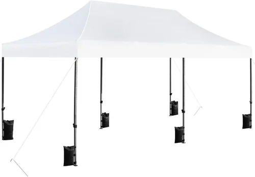 Miniatura 14 de Yaheetech - Tienda de campaña desplegable resistente, refugio comercial instantáneo de 10 x 15, toldo ajustable al aire libre con bolsa con ruedas
