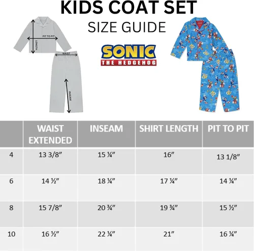 Miniatura 7 de Sonic The Hedgehog Conjunto de pijama para niño, 2 piezas, abrigo de franela para niños, pijamas a juego con botones, pijamas familiares de Navidad