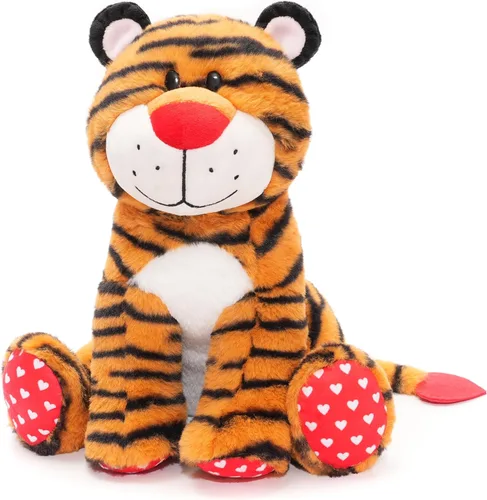 Miniatura 10 de WEIGEDU Peluche de león de amor, juguete de peluche de león rey con cola en forma de corazón de melena para niños, niñas, bebés, parejas, amantes
