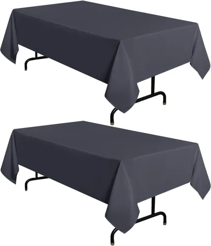 Miniatura 84 de sancua - Paquete de 2 manteles cuadrados de poliéster, de 54 x 54 pulgadas, resistentes a las manchas y a las arrugas, lavables, para mesas de Beige
