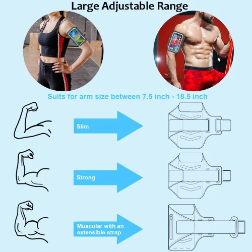 Miniatura 6 de Soporte de teléfono para correr, banda para correr para iPhone y Samsung Galaxy, soporte para brazalete de teléfono celular para caminar, gimnasio