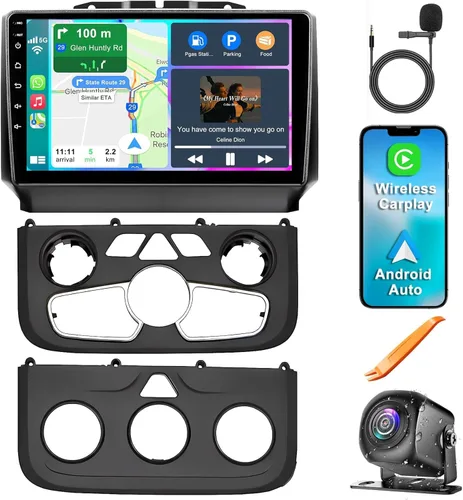 Radio de coche 4G+64G de 8 núcleos para Dodge 2013-2018 RAM 1500/2500/3500 (CA manual y automática), pantalla táctil IPS de 9 pulgadas estéreo para