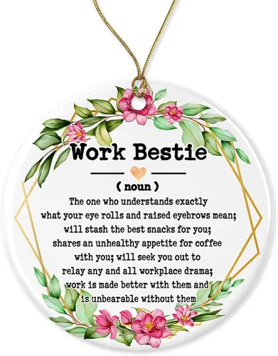 Adorno de sustantivo de trabajo, adorno de Navidad para mejor amiga del trabajo, adorno para el día de la madre, regalos de trabajo para mejores