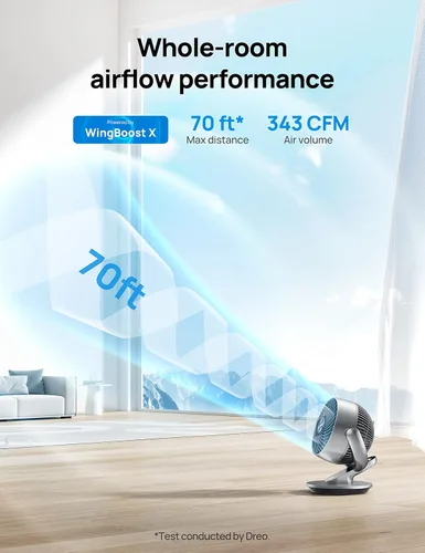 Miniatura 6 de Dreo Ventiladores de mesa inteligentes con ventilador de pedestal oscilante para dormitorio y oficina