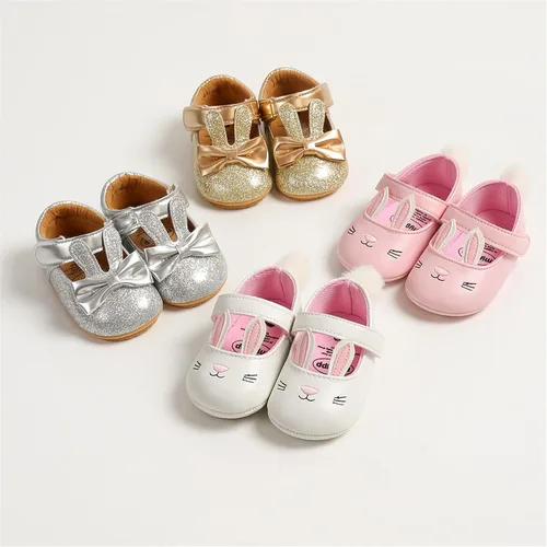 Miniatura 2 de myppgg Zapatos planos Mary Jane para bebé niña, con lazo brillante, vestido de princesa, zapatos de cuna antideslizantes para niños pequeños que