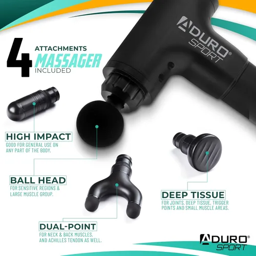 Miniatura 3 de Pistola de masaje de percusión Aduro Pistola de masaje muscular de tejido profundo, Elite Recovery™ Pistola masajeadora eléctrica de mano perfecta