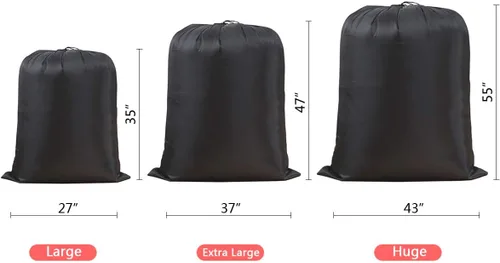Miniatura 6 de Bolsa de almacenamiento multiusos extragrande para lavandería (27 x 35 pulgadas, negro)