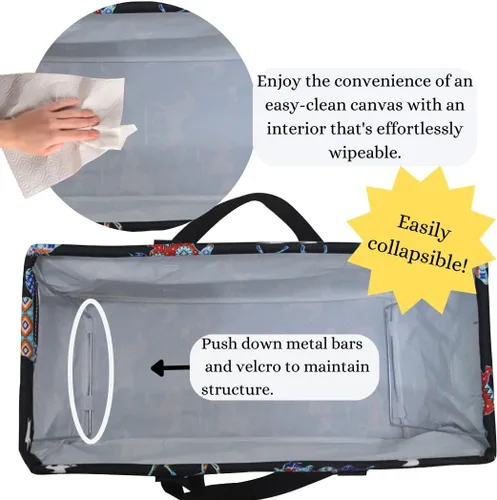 Miniatura 315 de NGIL Bolsa de comestibles reutilizable extra grande plegable de gran tamaño para comestibles, almacenamiento, picnic, playa, Bronco-negro occidental