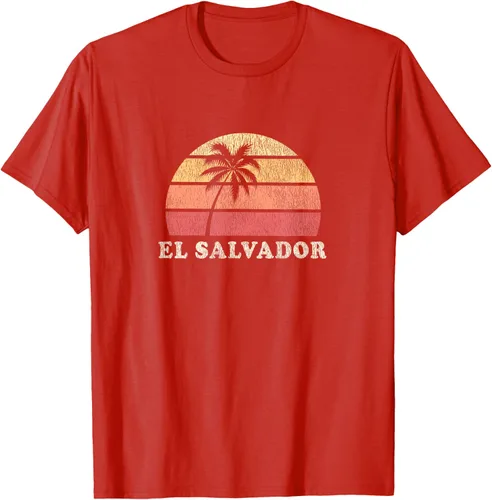 Miniatura 76 de El Salvador Vintage 70s Retro Throwback Design Camiseta, Azul
