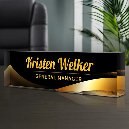 Miniatura 23 de Placa de nombre personalizada para escritorio, placas de nombre grabadas personalizadas para hombre, regalos del día del jefe para jefe, decoración