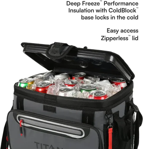 Miniatura 2 de Titan by Arctic Zone Deep Freeze Cooler - Zipperless Hardbody Cooler - Deep Freeze Insulation, HardBody Liner, and SmartShelf Gris Piel de Tiburón