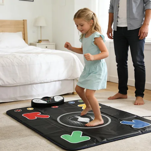 Miniatura 4 de PLAMILOY Tapete de baile para niños, tapete electrónico iluminado, juego de música, juguete para niñas y niños de 3 a 12 años, tapete de juego