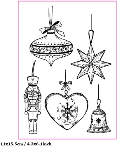 Miniatura 2 de Bolas de Navidad transparentes para hacer tarjetas de Navidad o diarios, adornos decorativos de Navidad con estrellas colgantes, sellos de silicona