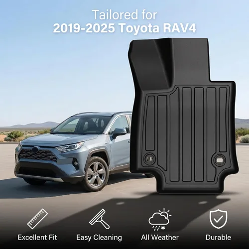 Miniatura 2 de AUTOSAVER88 Alfombrillas para RAV4 2019-2025, juego de alfombrillas de goma TPE antideslizantes para todo tipo de clima, accesorios automotrices